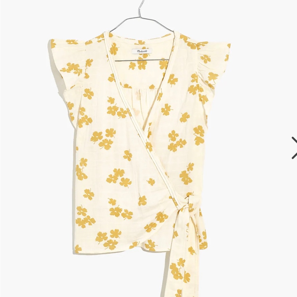 Madewell Flutter-Sleeve Wrap Top in Amalfi Floral